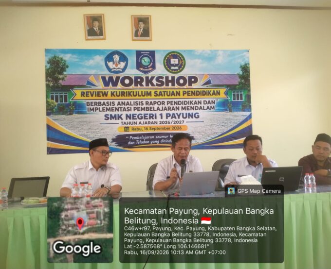 Mereview KSP SMKN 1 PAYUNG Bersama Kacapdin Wilayah III Bapak Heru, S.Si., M.Pd. dan Pengawas Bapak Nur Hasan, S.Pd. M.M.